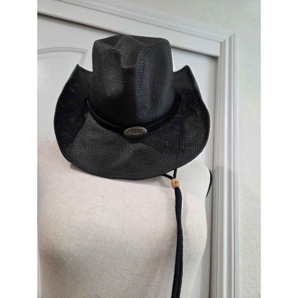 Toby Keith Black Woven Straw Western Cowboy Hat Size S/M Made in USA